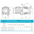 Насосна станція rudes AUJET 100/24L — габаритні розміри