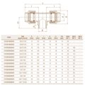 Unidelta 1010 — креслення та таблиця розмірів, мм