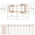 Муфта редукционная 40 x 25 мм Unidelta 1002 — чертёж и таблица размеров, мм