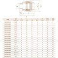 Перехідник 40 мм x 2 ЗР Unidelta 1003 — креслення та таблиця розмірів, мм