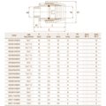 Перехідник 110 мм x 4 ЗР Unidelta 1003 — креслення та таблиця розмірів, мм
