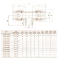 Трійник 75 мм x 2 1/2 ЗР Unidelta 1010 — креслення та таблиця розмірів, мм