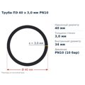 Труба ПЕ 40 x 3,0 мм PN10 VSplast — переріз і розміри, мм