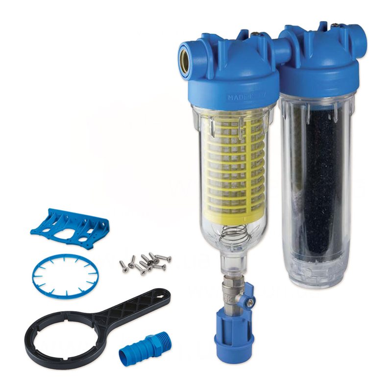 Фільтр HYDRA RAINMASTER DUO 1/2" (латунь) + картриджи RAH, LA 45°C 8 bar KIT