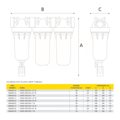 Фільтр HYDRA RAINMASTER TRIO 3/4" (латунь) + картриджи RAH, FA, LA 45°C 8 bar KIT — фото