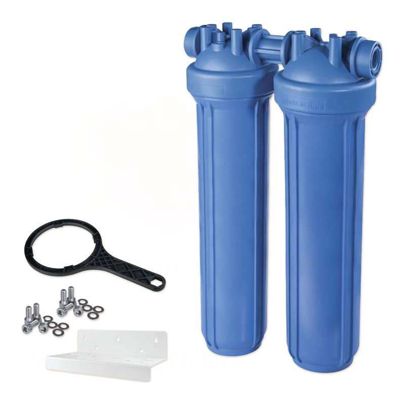 Фільтр-колба DP BIG DUO AB (блакитна) 1" IN (пластик) 20" 45°C 8,3 bar KIT