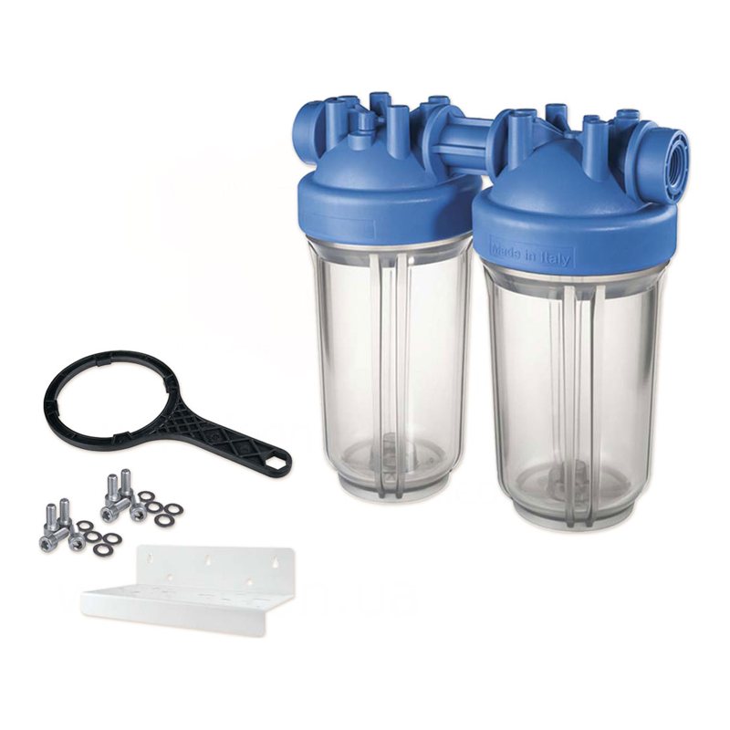 Фільтр-колба DP BIG DUO TS (прозора) 1" IN (пластик) 10" 45°C 8,3 bar KIT