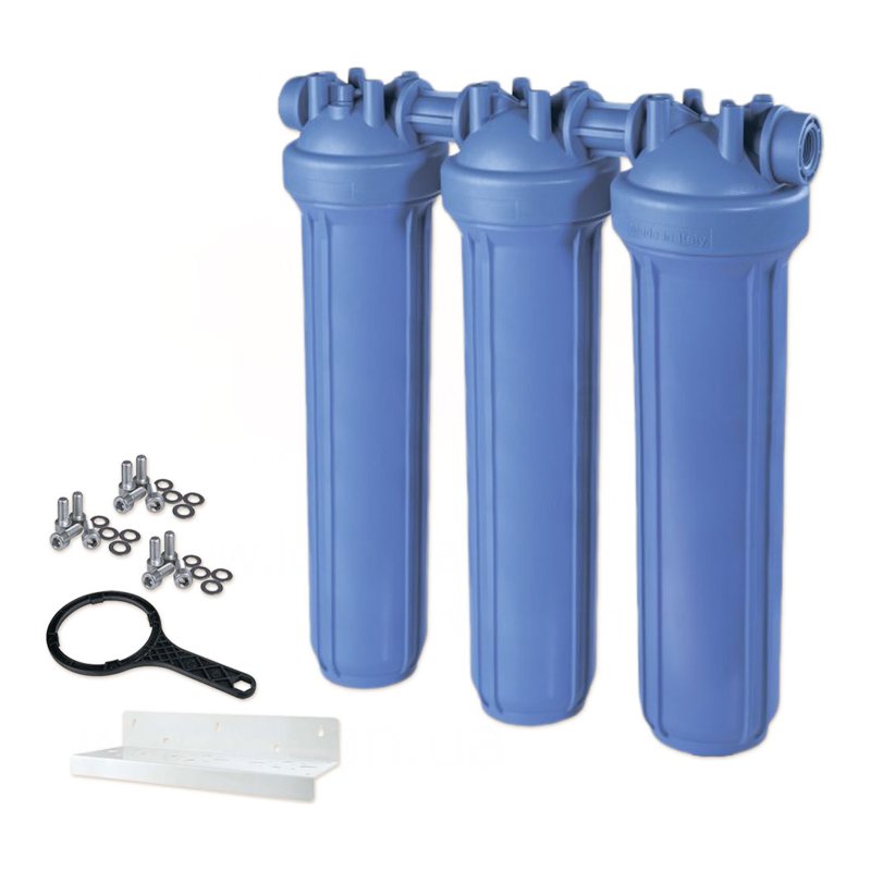 Фільтр-колба DP BIG TRIO AB (блакитна) 1 1/2" IN (пластик) 20" 45°C 8,3 bar KIT