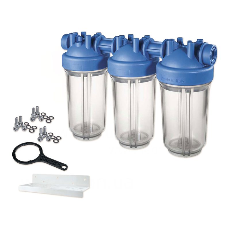 Фільтр-колба DP BIG TRIO TS (прозора) 1" IN (пластик) 10" 45°C 8,3 bar KIT