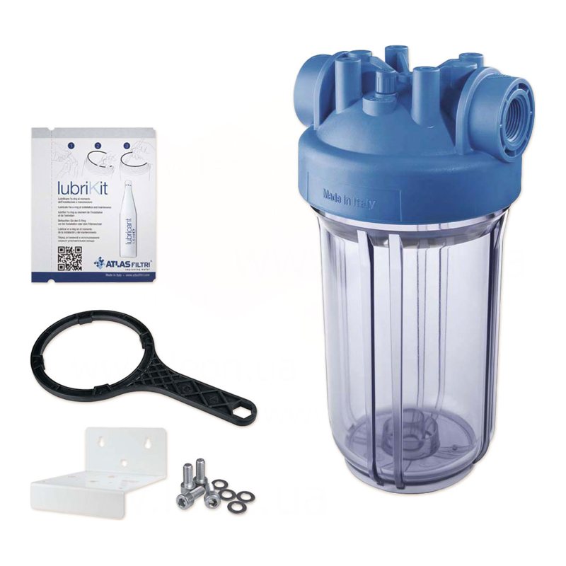 Фільтр-колба DP BIG TS (прозора) 1" IN (пластик) 10" 45°C 8,3 bar KIT
