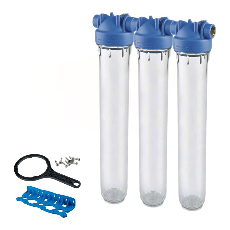 Фільтр-колби DP TRIO TS (прозорі) 1/2" OT (латунь) 20" 45° 8 bar KIT