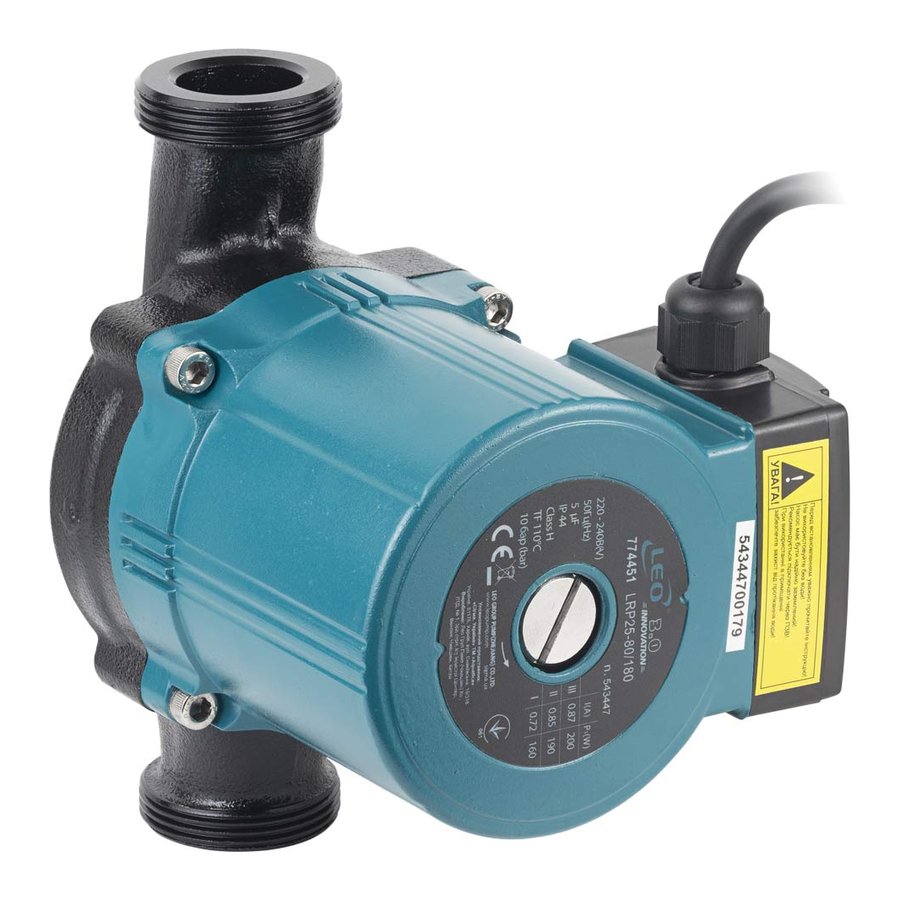 Насос циркуляційний 200Вт Hmax 8м Qmax 120л/хв діам. 1 1/2" 180мм+гайки діам. 1" LRP25-80/180 (774451)