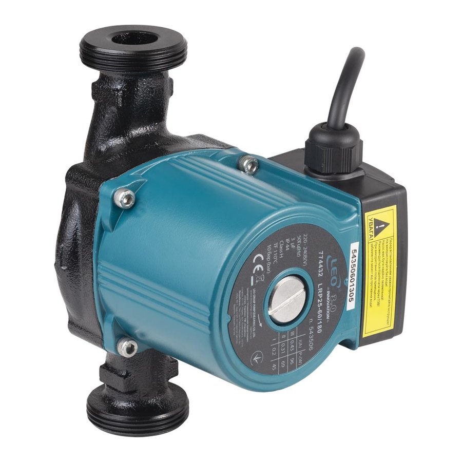 Насос циркуляційний 96Вт Hmax 6м Qmax 66л/хв діам. 1 1/2" 180мм+гайки діам. 1" LRP25-60/180 (774432)