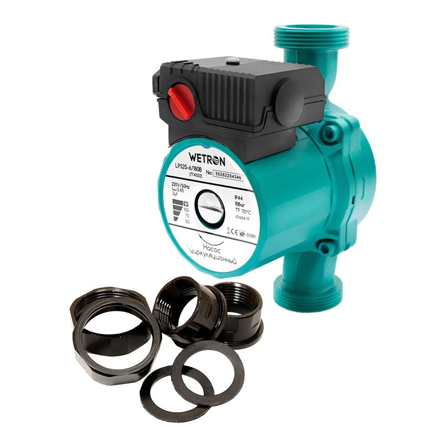 Насос циркуляційний 100Вт Hmax 6м Qmax 50л/хв діам. 1 1/2" 180мм діам. 1 LPS25-6/180G (774332)