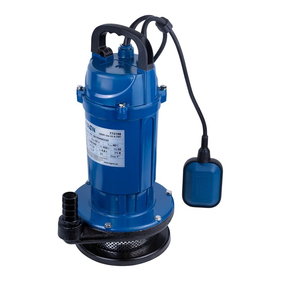 Насос дренажний 0.75кВт Hmax 32м Qmax 80л/хв QDX1.5w-32-0.75F (773198)