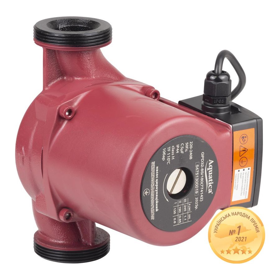 Насос циркуляційний 245Вт Hmax 8м Qmax 200л/хв діам. 2" 180мм + гайки діам. 11/4"