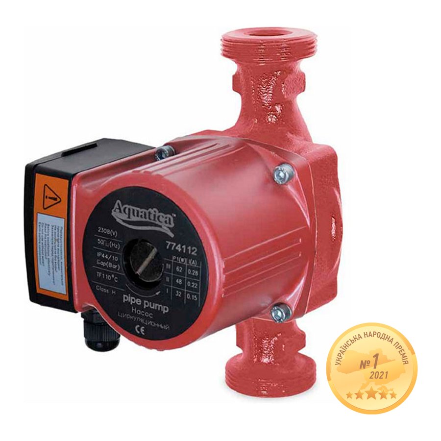 Насос циркуляційний 100Вт Hmax 6м Qmax 75л/хв діам. 2" 180мм+гайки діам. 11/4"