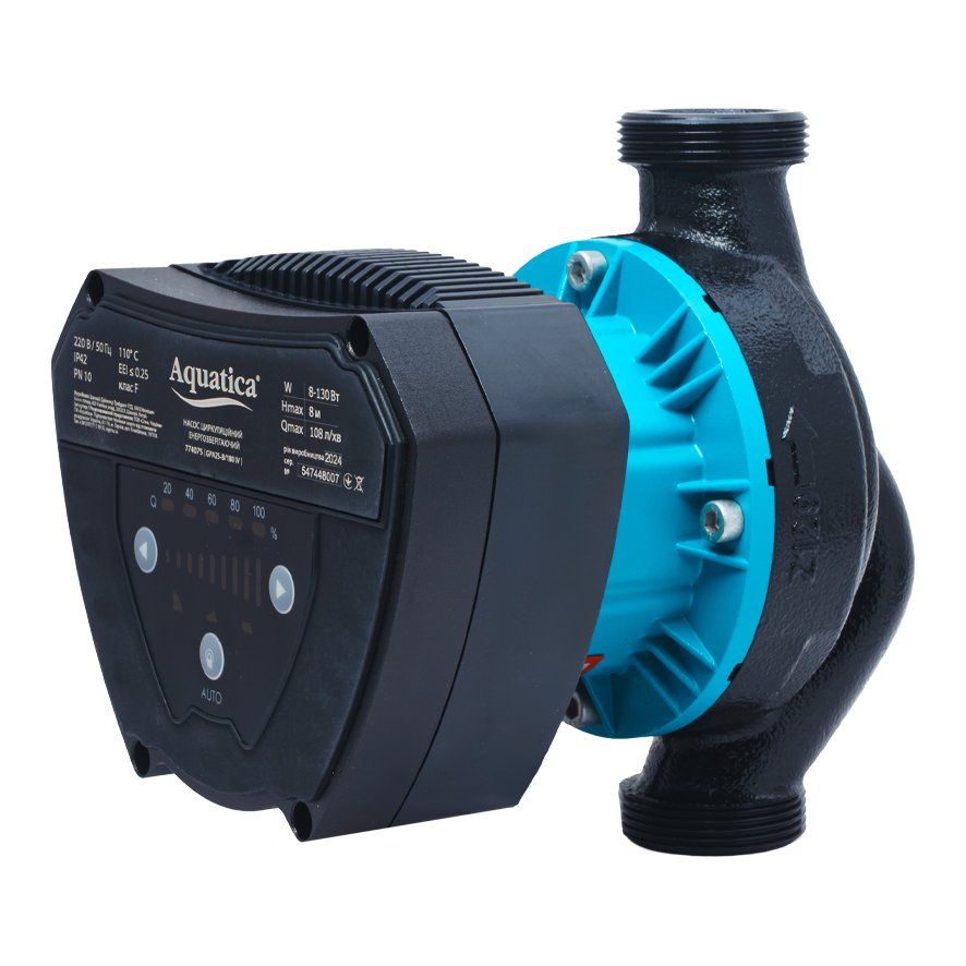 Насос циркуляційний енергозберігаючий 8-130Вт Hmax 8м Qmax 108л/хв діам. 11/2" 180мм + гайки діам. 1" GPA25-8/180 IV
