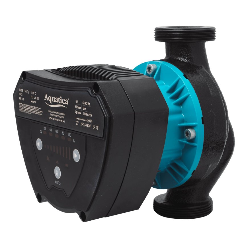 Насос циркуляційний енергозберігаючий 6-90Вт Hmax 6м Qmax 108л/хв діам. 2" 180мм + гайки діам. 11/4" GPA32-6/180 IV