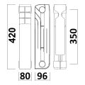 QUEEN THERM Радиатор биметаллический 350/96 (секция)